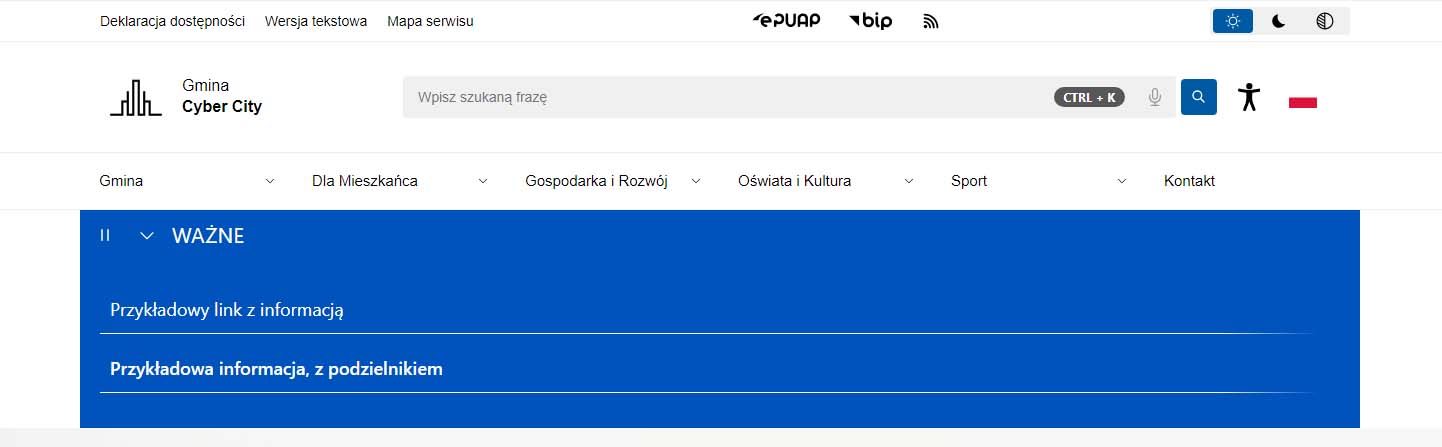 Pasek przewijany - menu